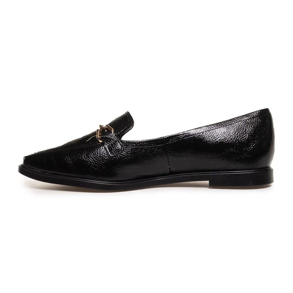 Sapato Mocassim Bebecê Metal Feminino Preto 2