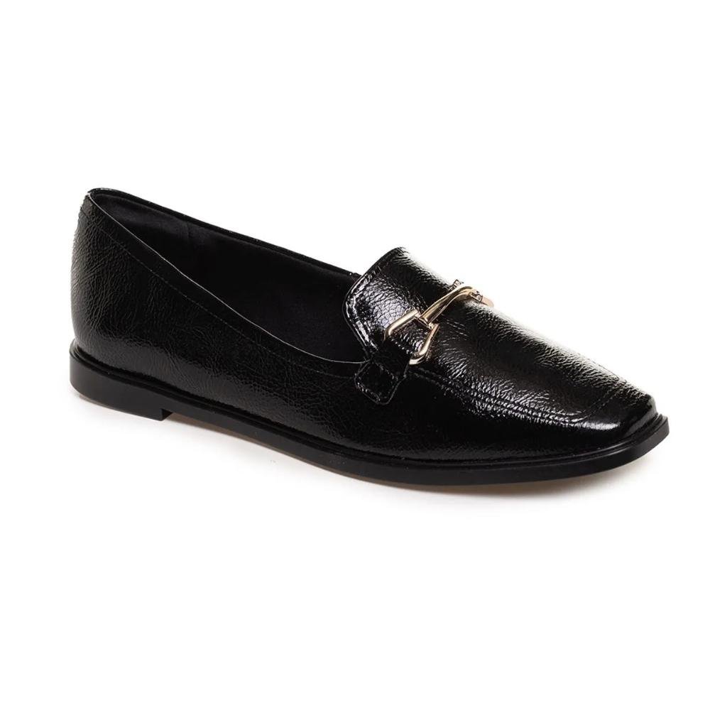 Sapato Mocassim Bebecê Metal Feminino Preto 4