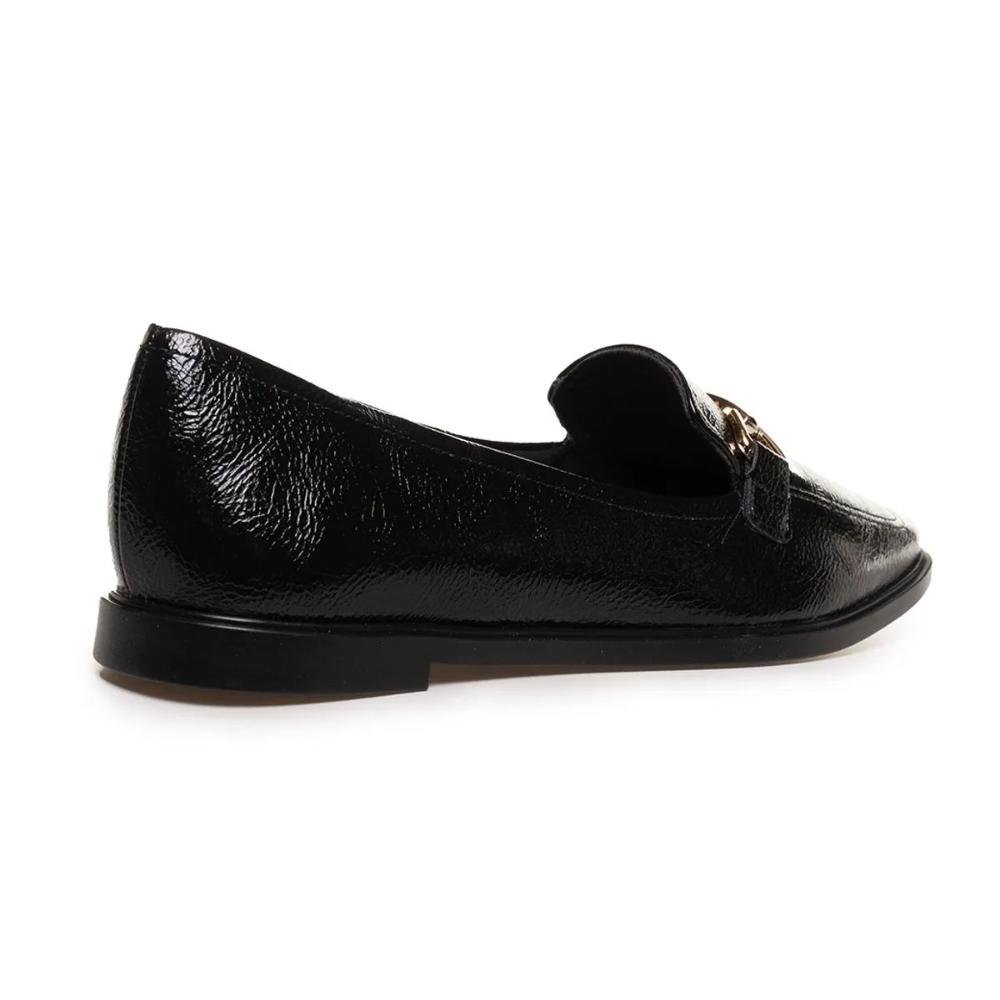 Sapato Mocassim Bebecê Metal Feminino Preto 6