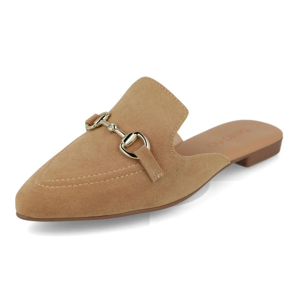 Sapato Mule Beira Rio Bridão Metálico Feminino Bege 4