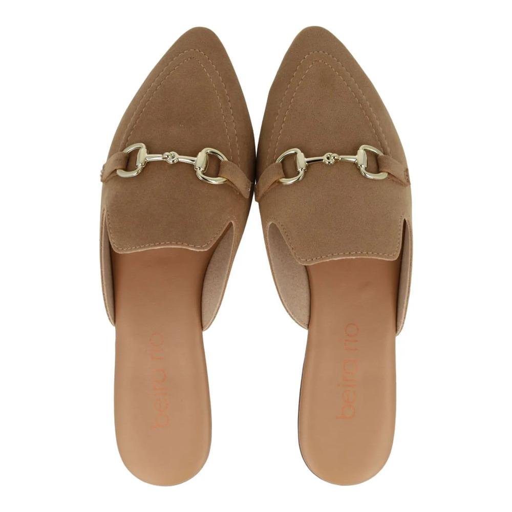 Sapato Mule Beira Rio Bridão Metálico Feminino Bege 5