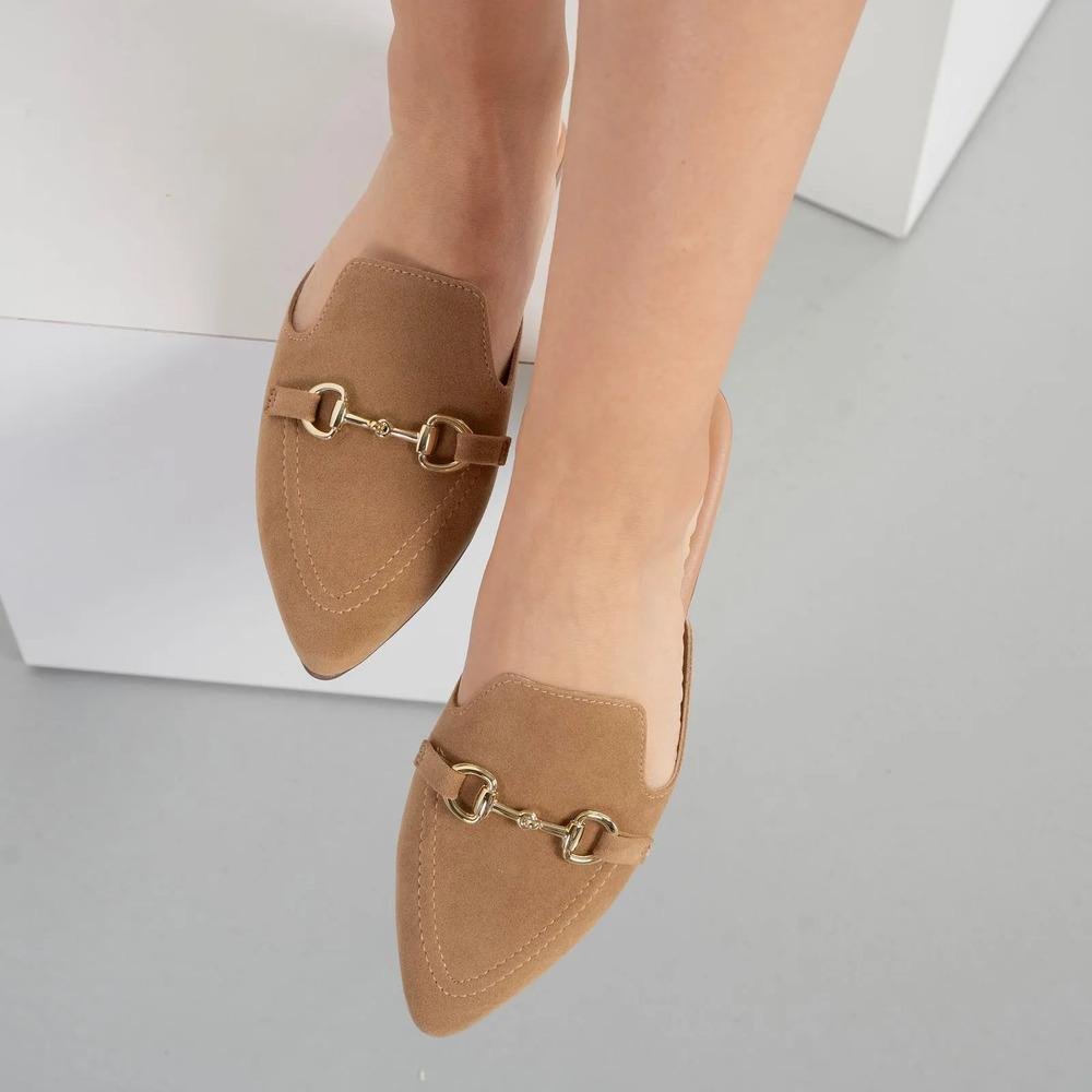 Sapato Mule Beira Rio Bridão Metálico Feminino Bege 7