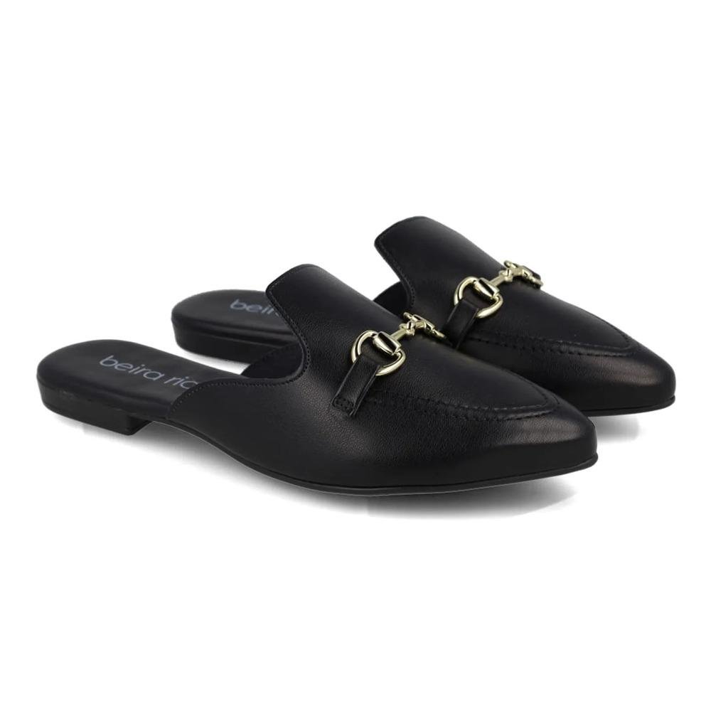 Sapato Mule Beira Rio Bridão Metálico Feminino Preto 3