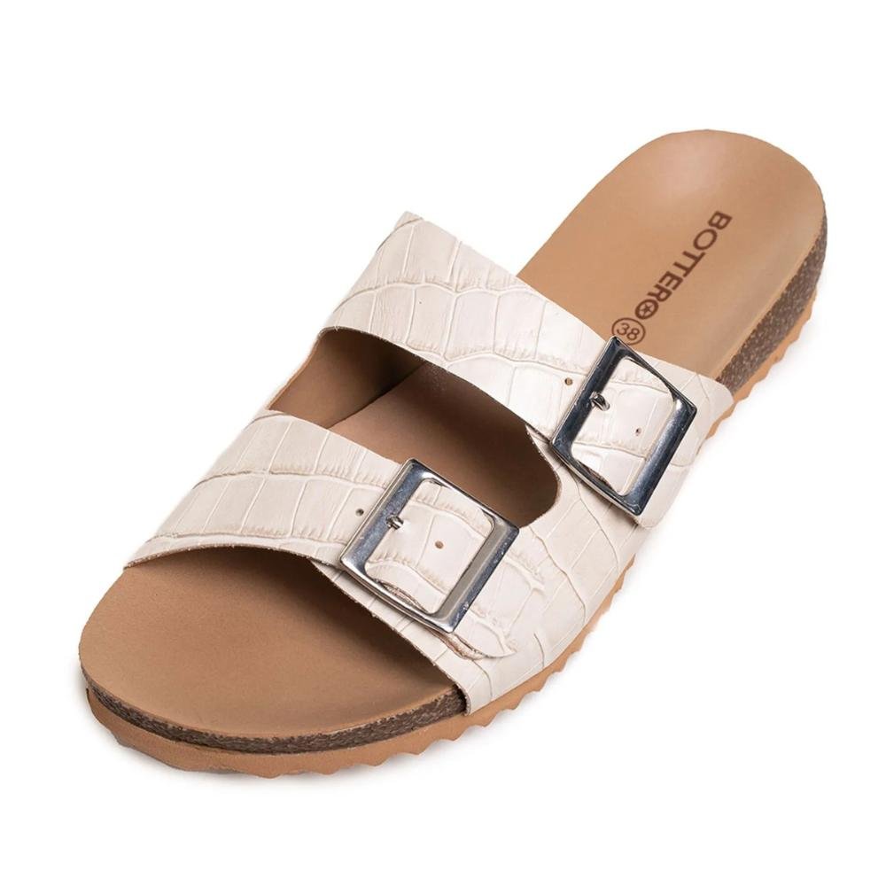 Sandália Bottero Papete Texturas Feminina Branco Off 4