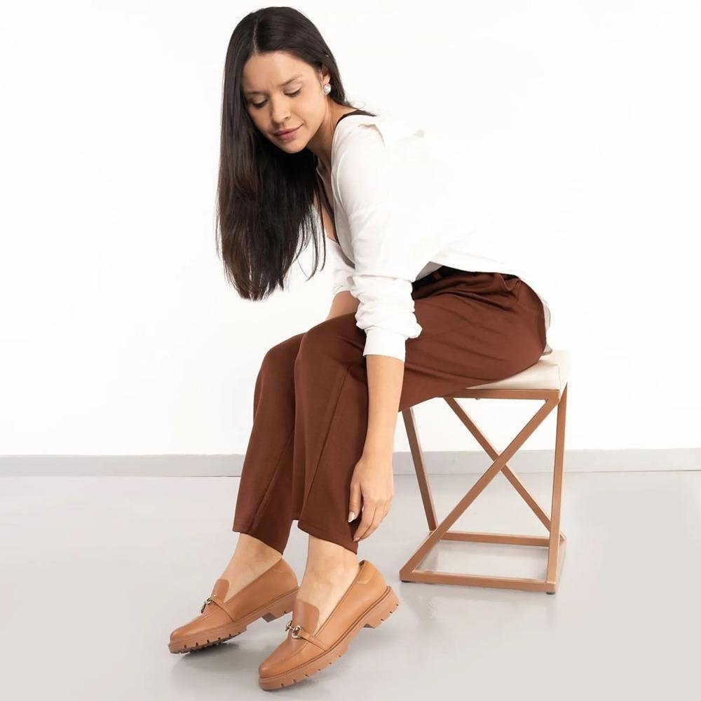 Sapato Mocassim Beira Rio Clássico Feminino Caramelo 7