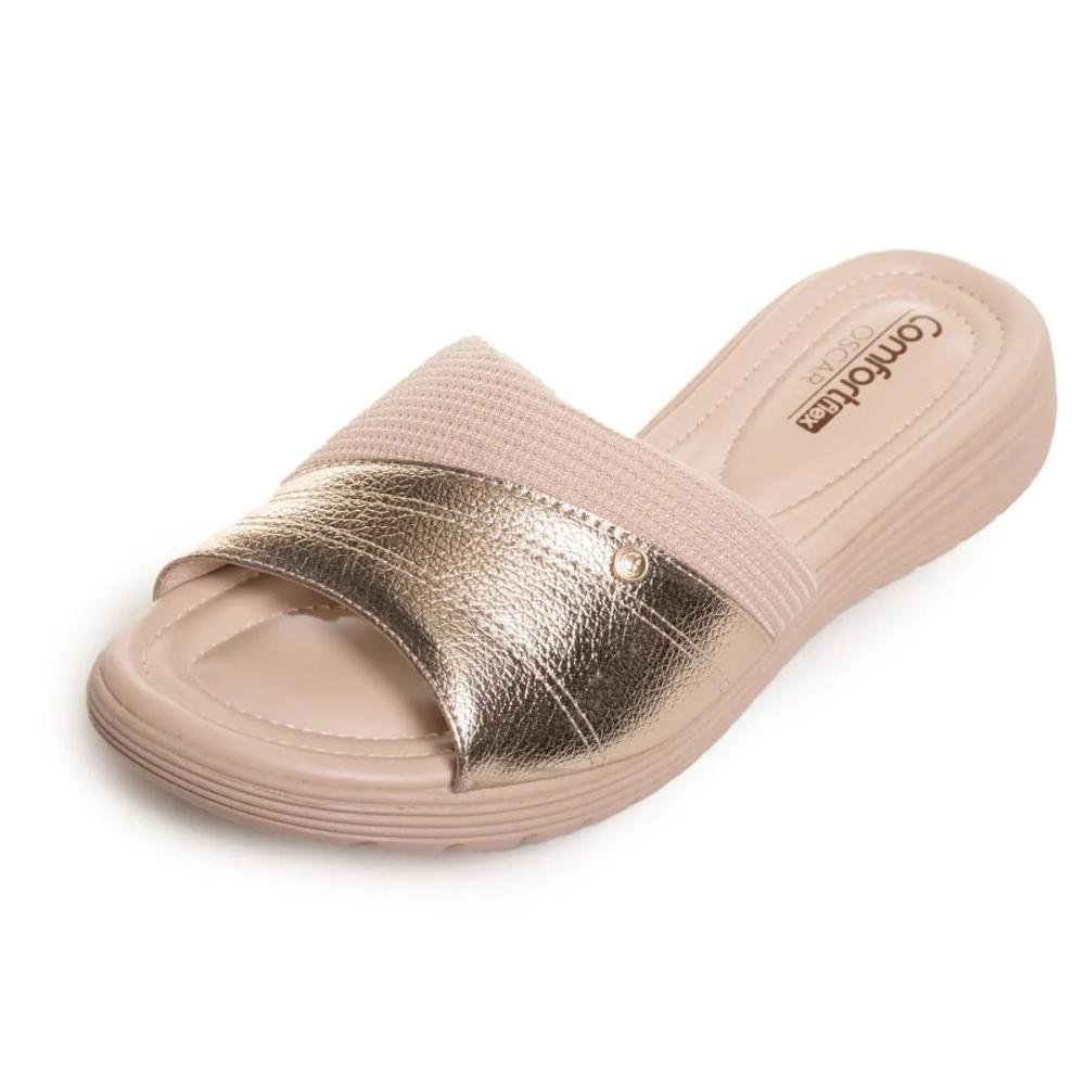 Tamanco Comfortflex Slide Feminino Bege 4