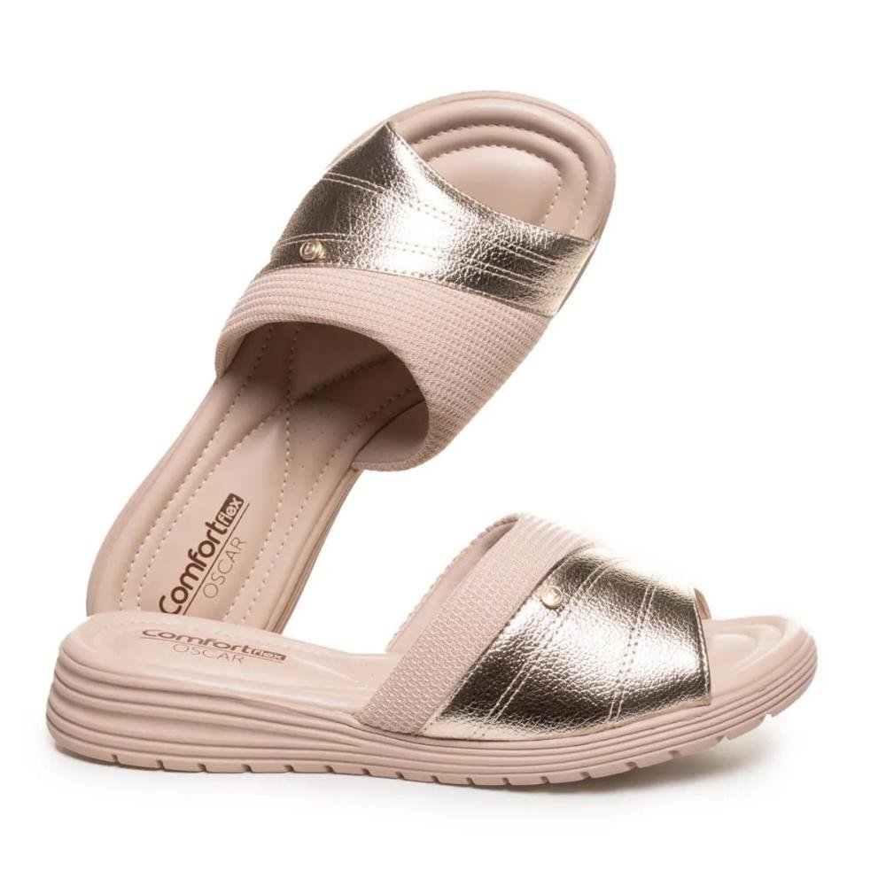Tamanco Comfortflex Slide Feminino Bege 5