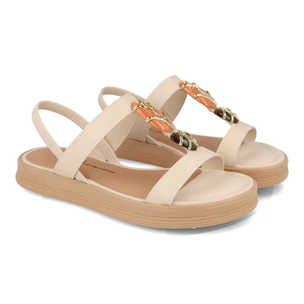 Sandália Dakota Rasteira Feminina Creme 4