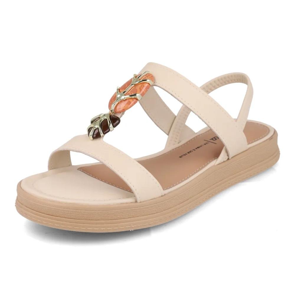 Sandália Dakota Rasteira Feminina Creme 5