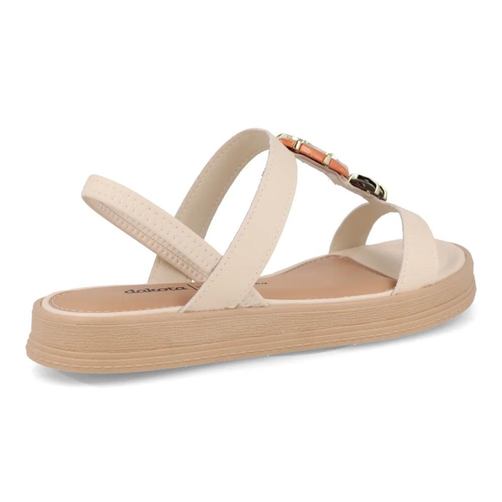 Sandália Dakota Rasteira Feminina Creme 6