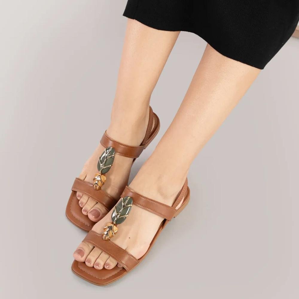 Sandália Dakota Rasteira Feminina Marrom 9