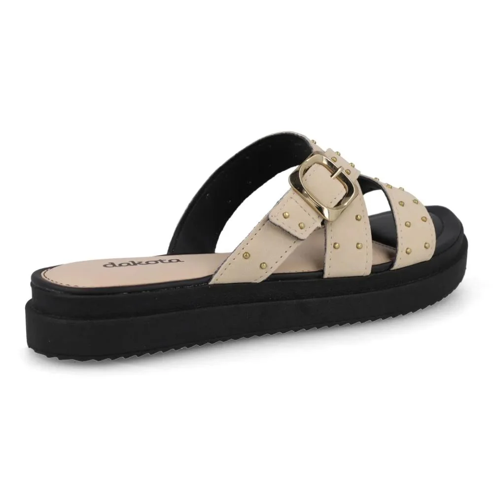 Sandália Dakota Tiras Cruzadas Feminina Bege/Preto 6