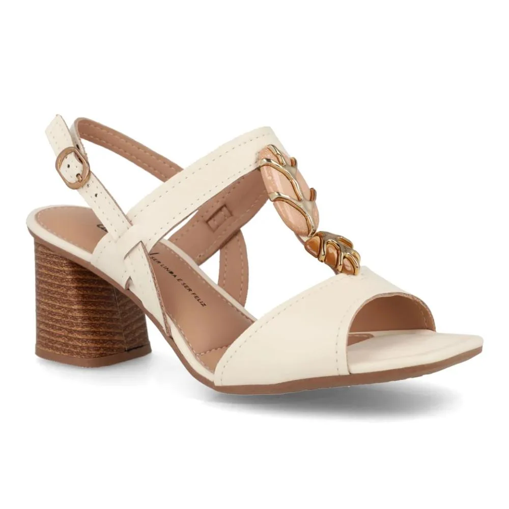 Sandália Dakota Salto Bloco Feminina Creme 3