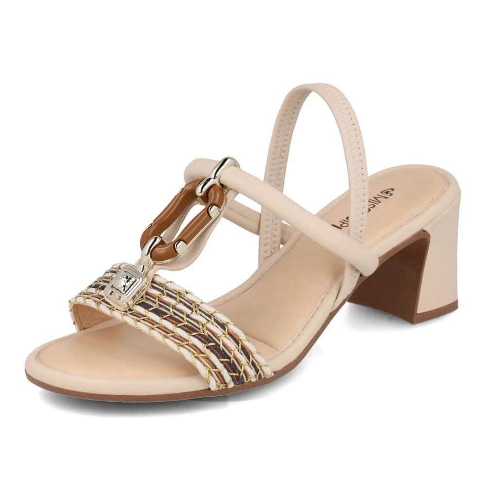 Sandália Mississipi Salto Bloco Feminina Bege 5