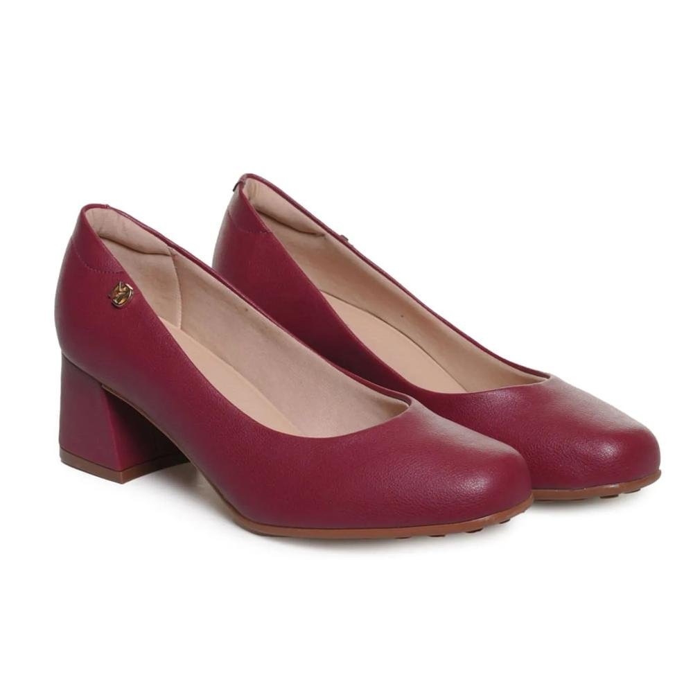 Sapato Modare Casual Salto Alto Feminino Vinho 3