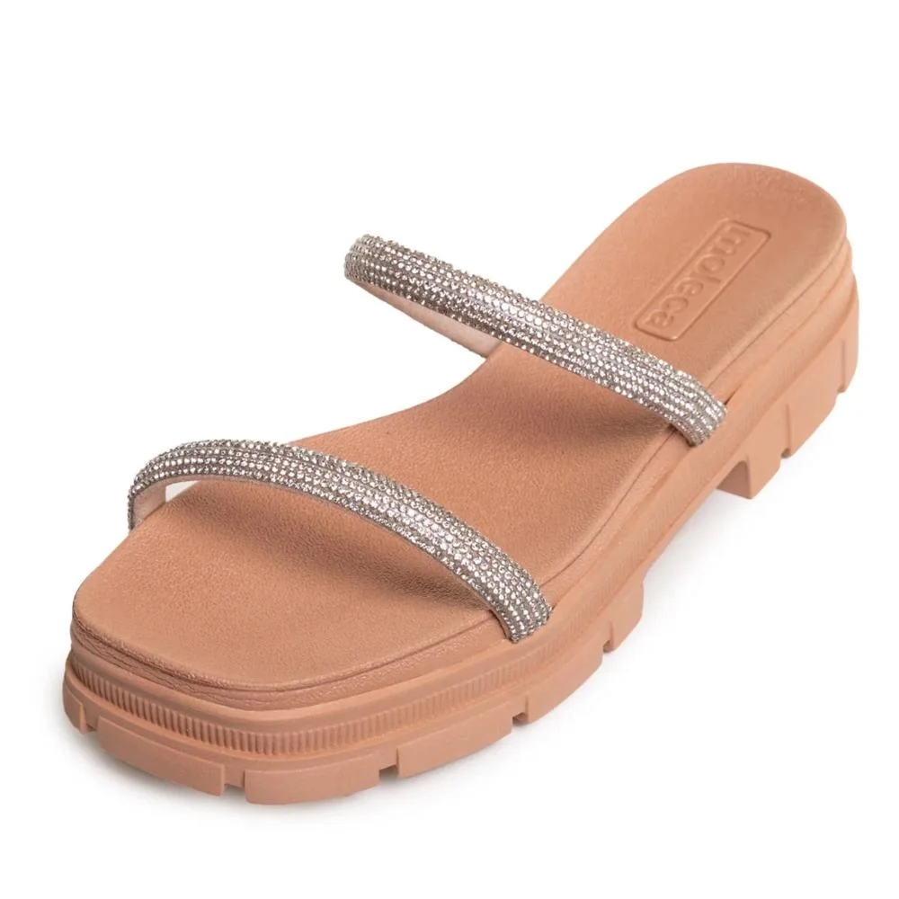 Tamanco Moleca Tira Brilho Feminino Nude 3