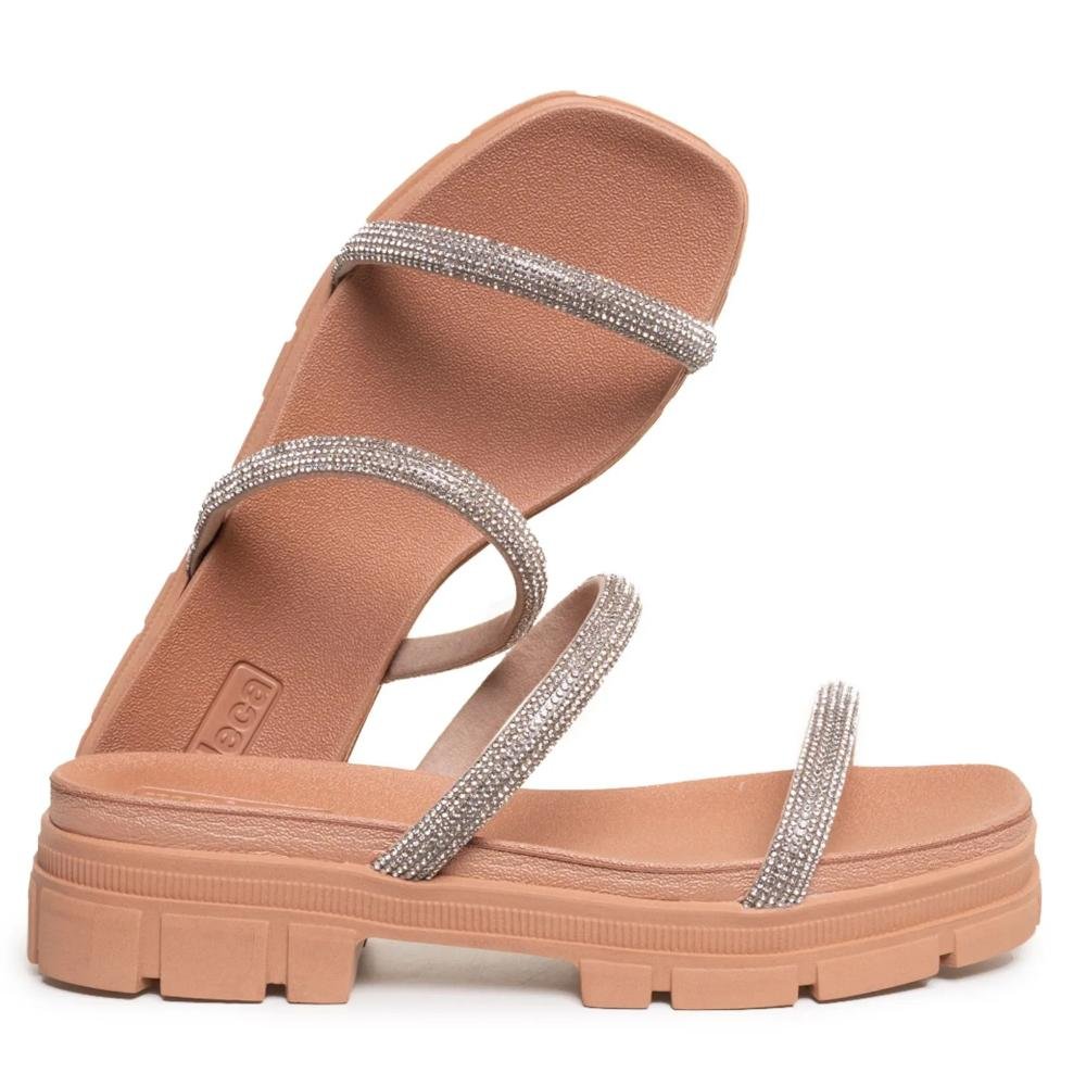 Tamanco Moleca Tira Brilho Feminino Nude 5