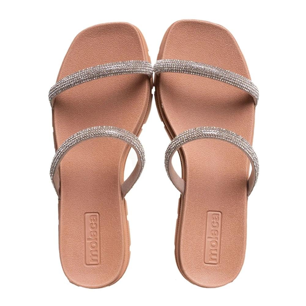 Tamanco Moleca Tira Brilho Feminino Nude 6