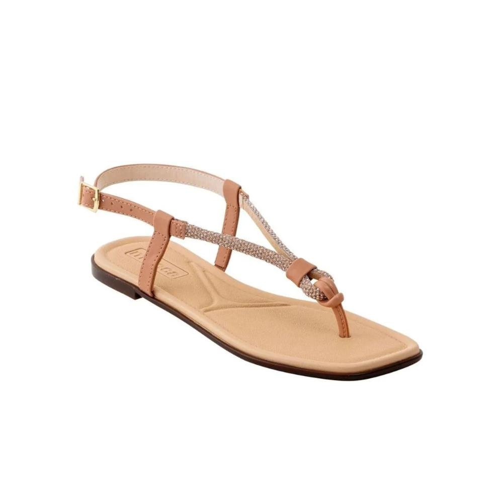 Sandália Moleca Rasteira Elástico Feminina Nude 2