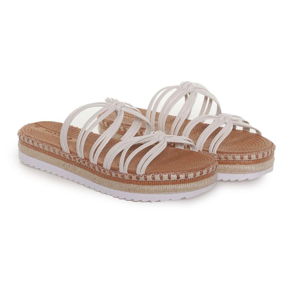 Tamanco Moleca Tiras Anabela Feminino Branco 6