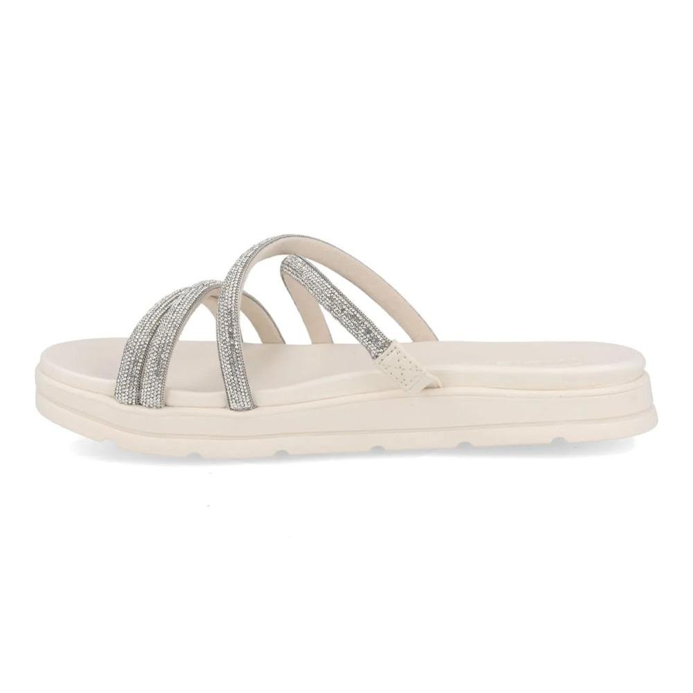 Tamanco Moleca Tiras Finas Strass Feminino Off White 2