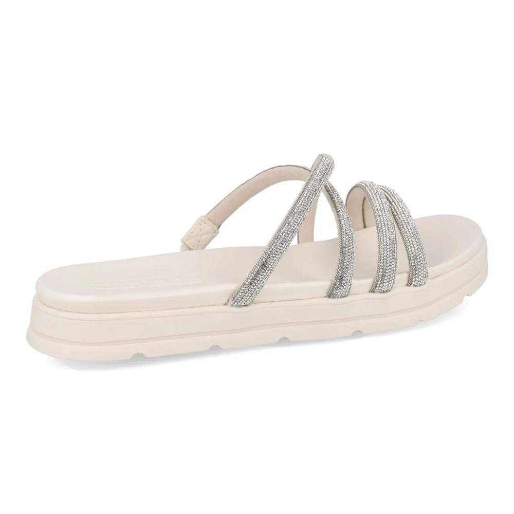 Tamanco Moleca Tiras Finas Strass Feminino Off White 6