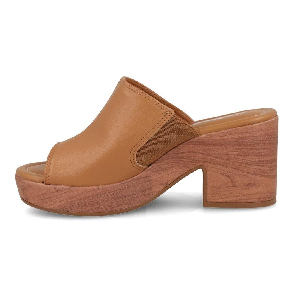 Tamanco Moleca Salto Bloco Feminino Marrom 2