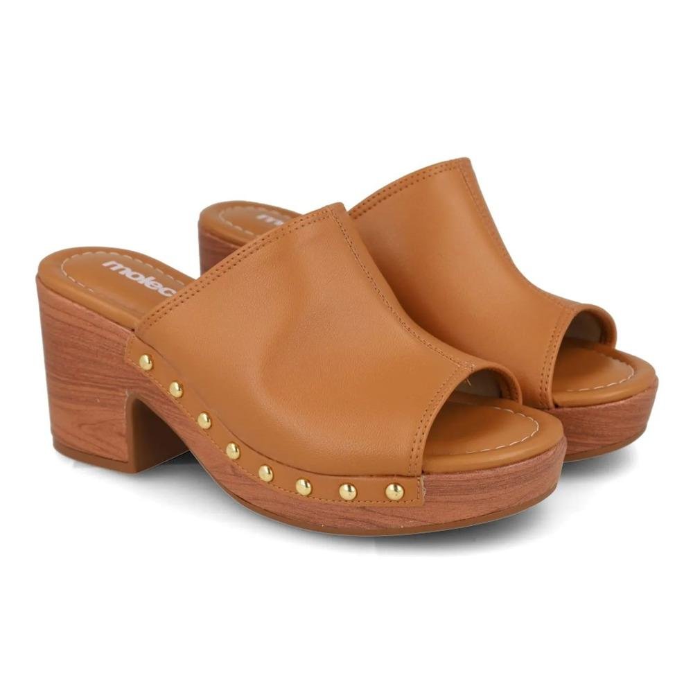 Tamanco Moleca Salto Bloco Feminino Marrom 4