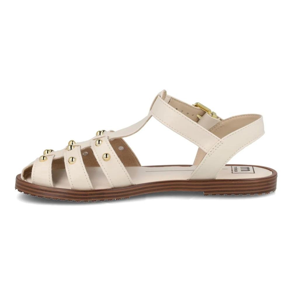 Sandália Moleca Tiras Aplicações Feminina Off White 2