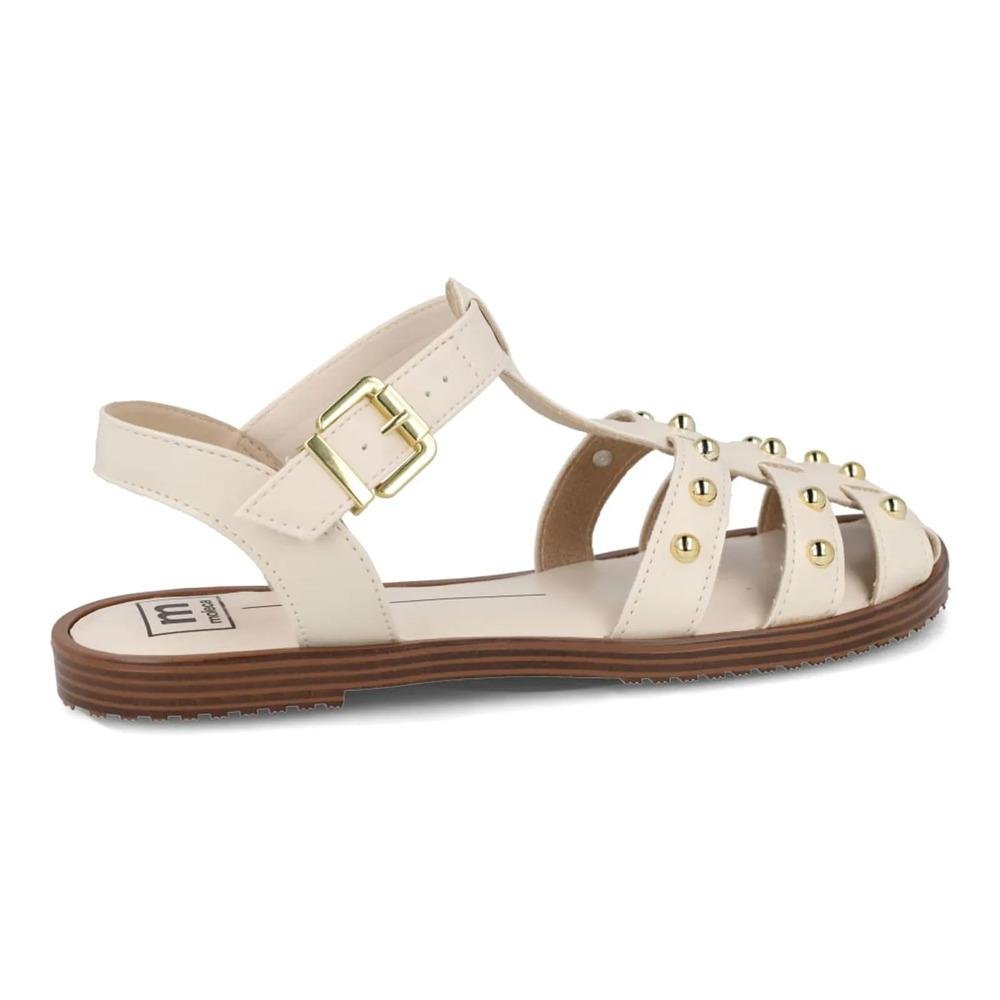 Sandália Moleca Tiras Aplicações Feminina Off White 6