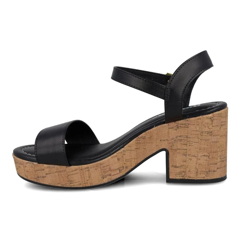 Sandália Moleca Salto Bloco Plataforma Feminina Preto 2