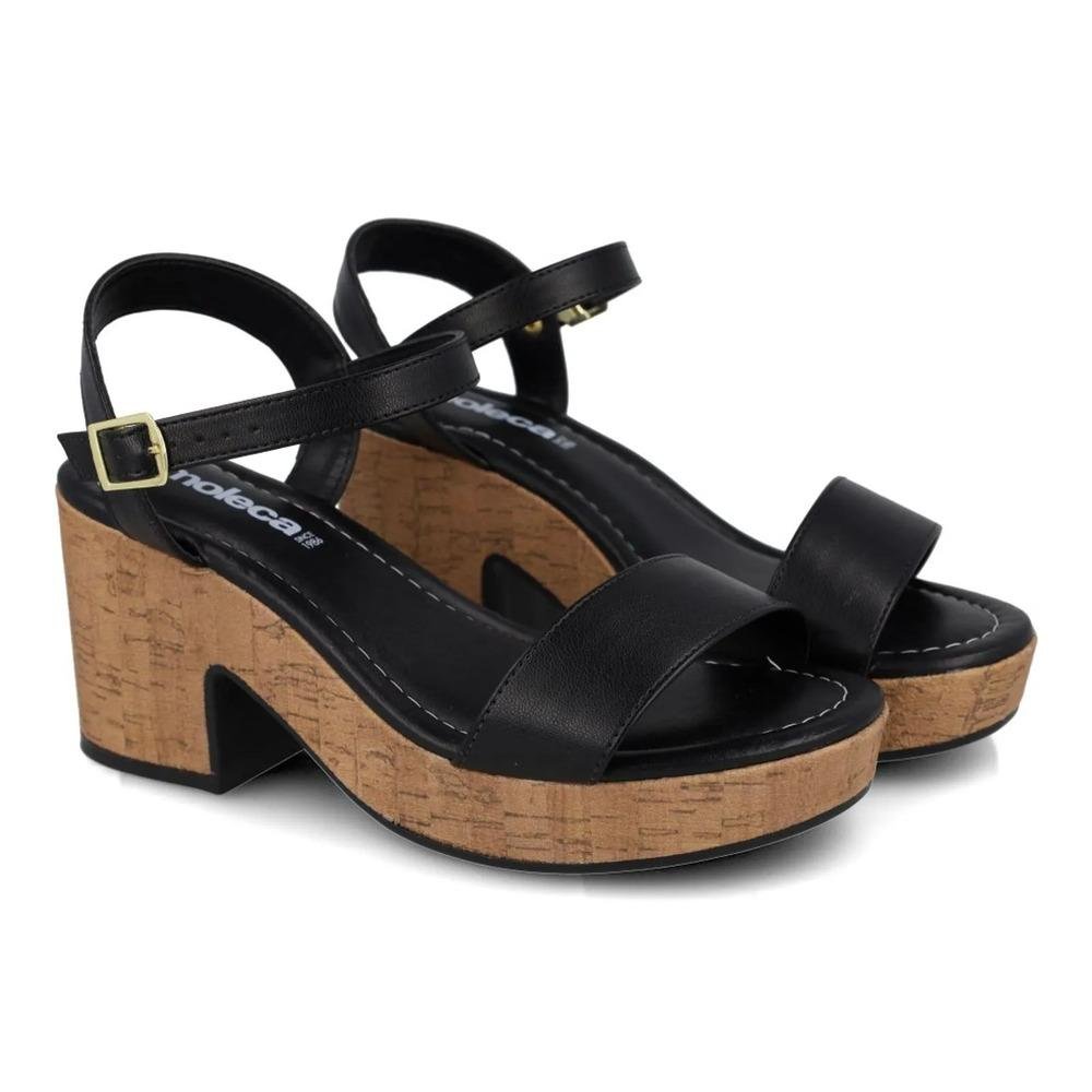Sandália Moleca Salto Bloco Plataforma Feminina Preto 4