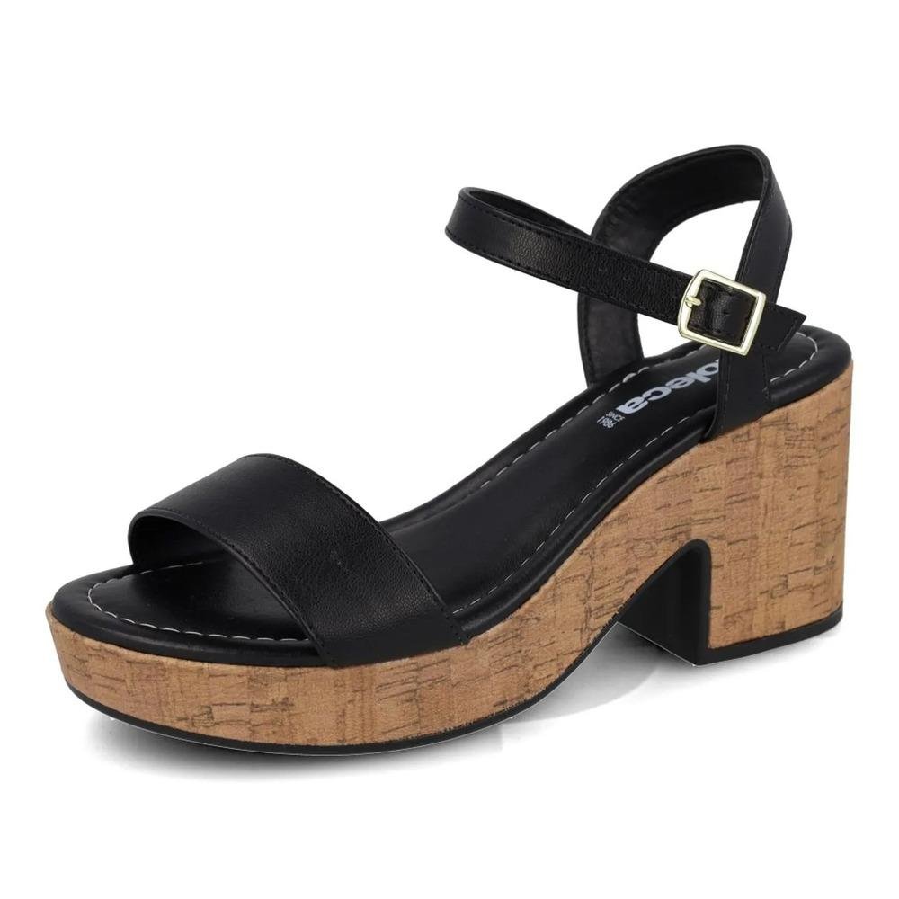 Sandália Moleca Salto Bloco Plataforma Feminina Preto 5
