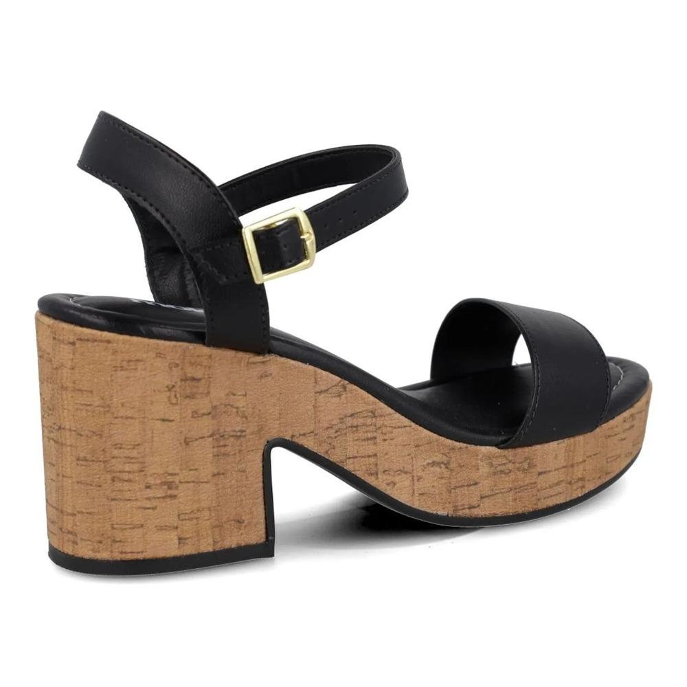 Sandália Moleca Salto Bloco Plataforma Feminina Preto 6