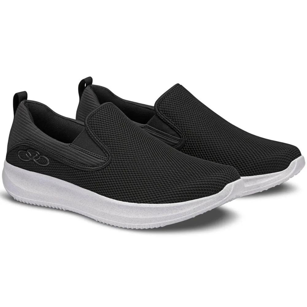 Tênis Olympikus Wellnes Casual Slip On Masculino Preto/Branco 2