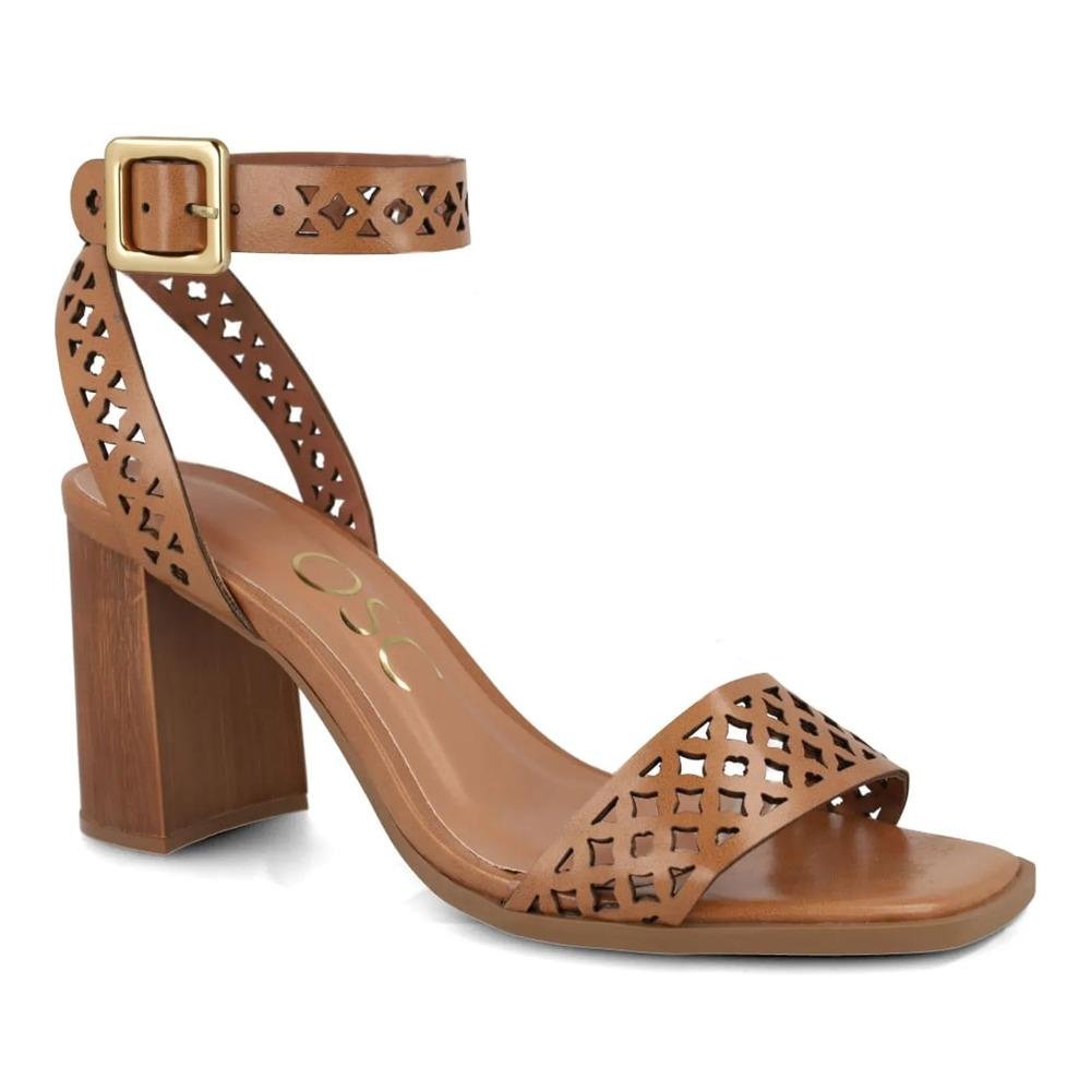 Sandália Osc Recorte Vazado Feminina Marrom 3