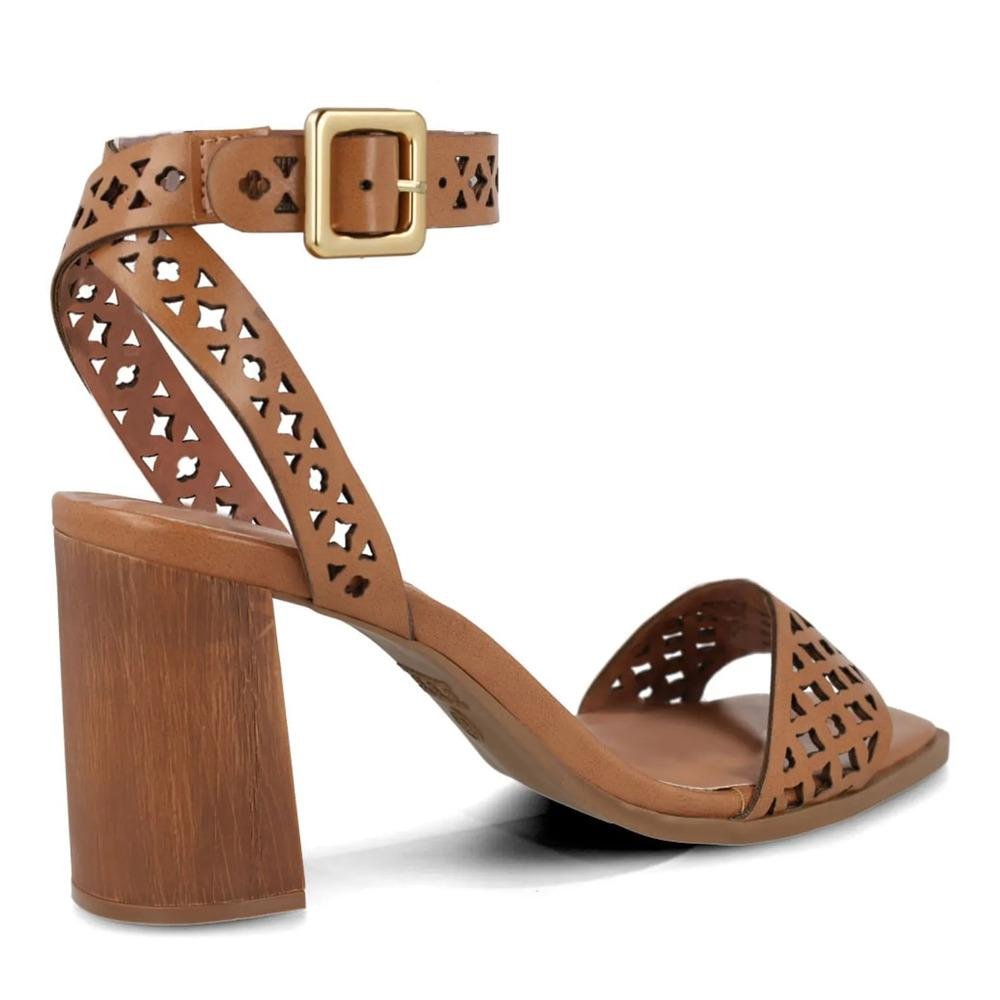 Sandália Osc Recorte Vazado Feminina Marrom 6
