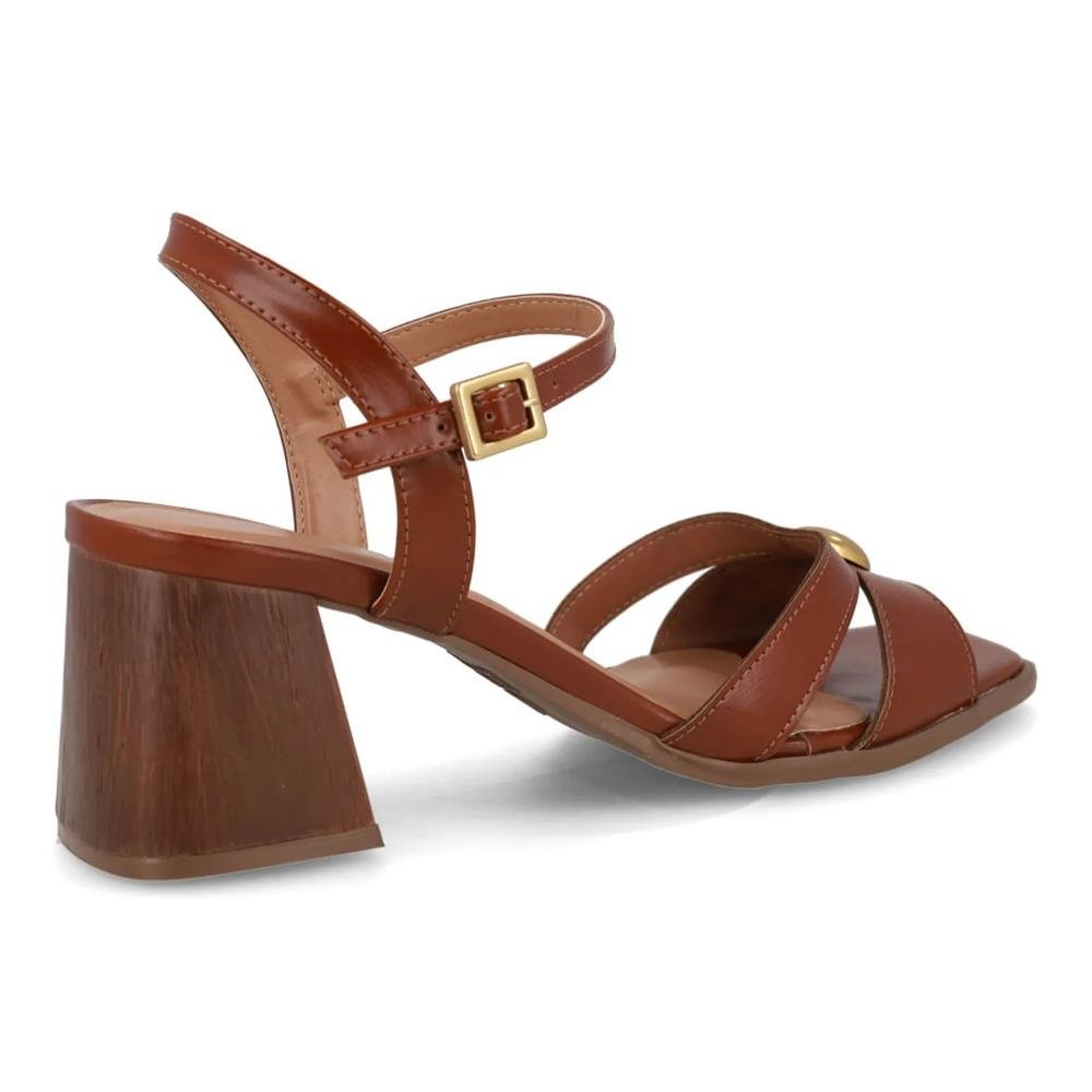 Sandália Osc Salto Bloco Feminina Marrom 6