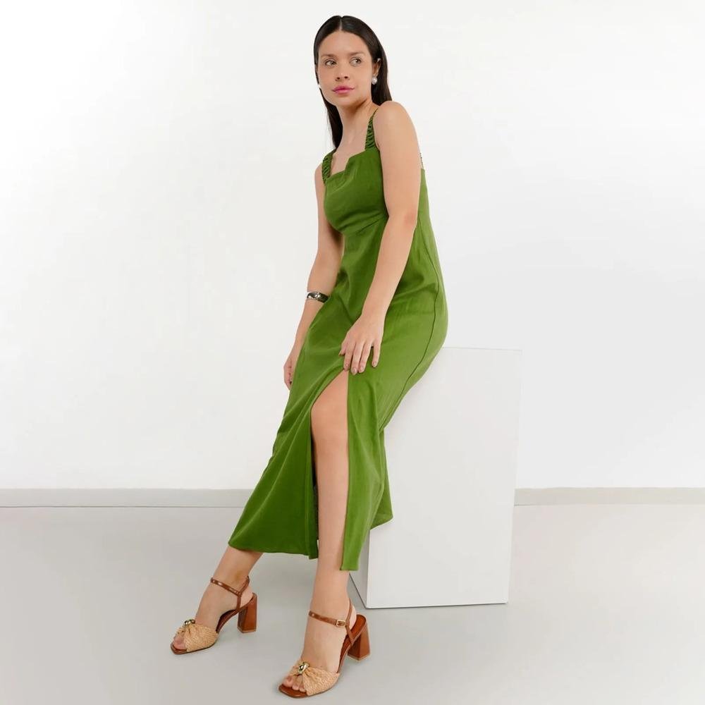 Sandália Osc Salto Bloco Tira Trançada Feminina Marrom/Bege 8