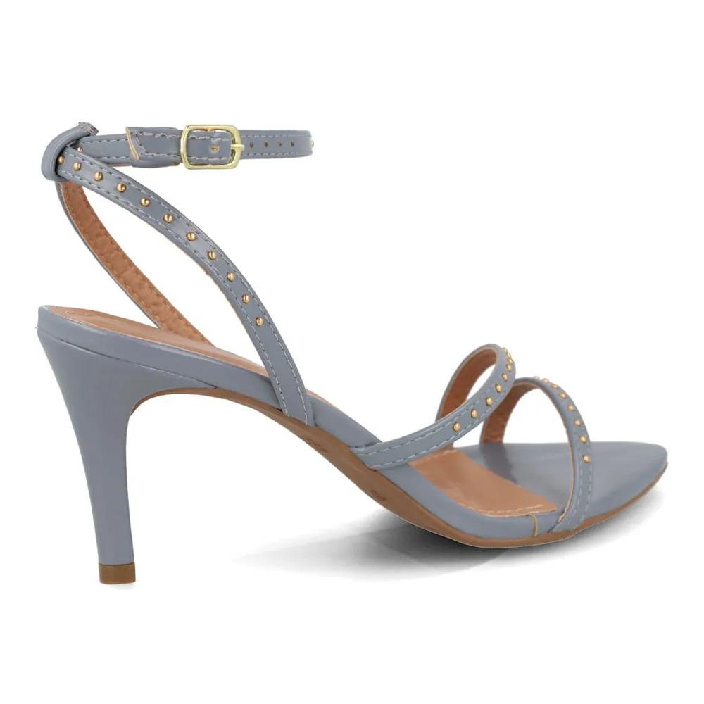 Sandália Osc Salto Fino Detalhes Metalizados Feminina Azul 6