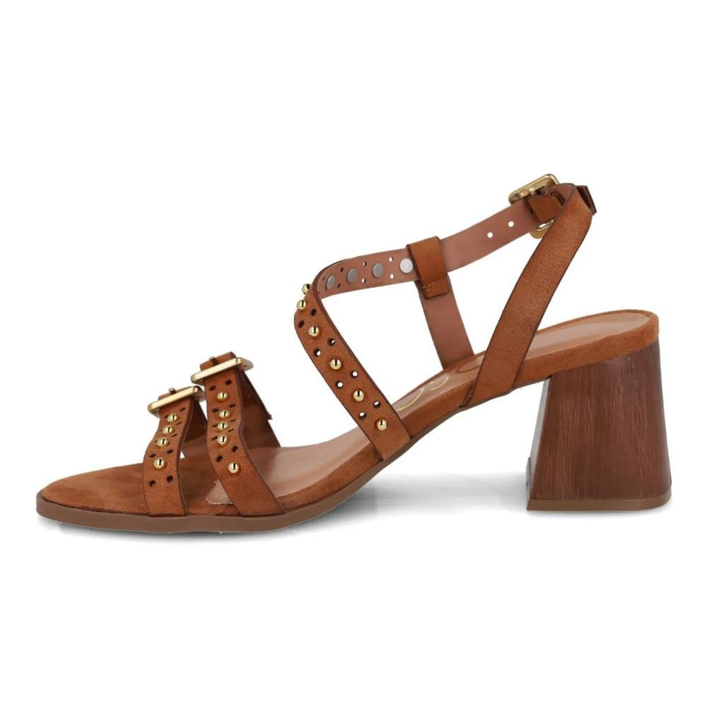 Sandália Osc Salto Baixo Feminina Marrom 2