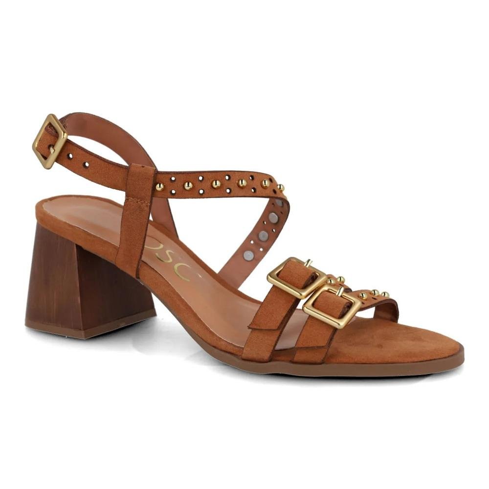 Sandália Osc Salto Baixo Feminina Marrom 3