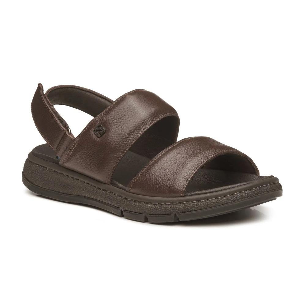 Sandália Pegada Couro Masculina Marrom 2