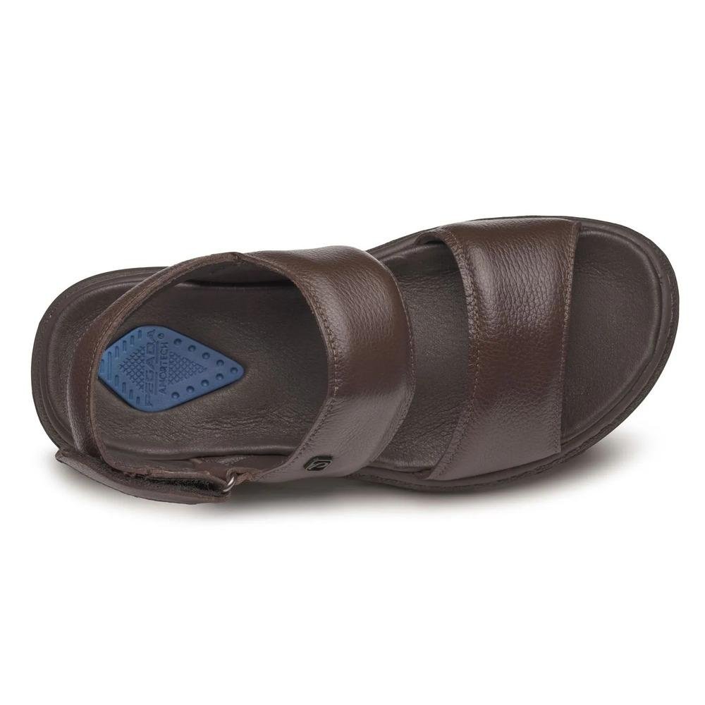 Sandália Pegada Couro Masculina Marrom 3