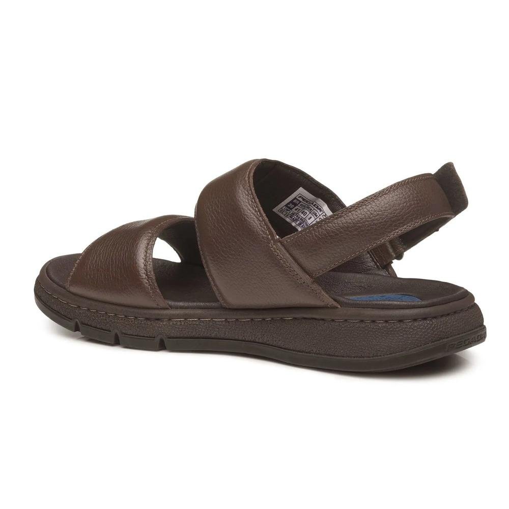 Sandália Pegada Couro Masculina Marrom 4
