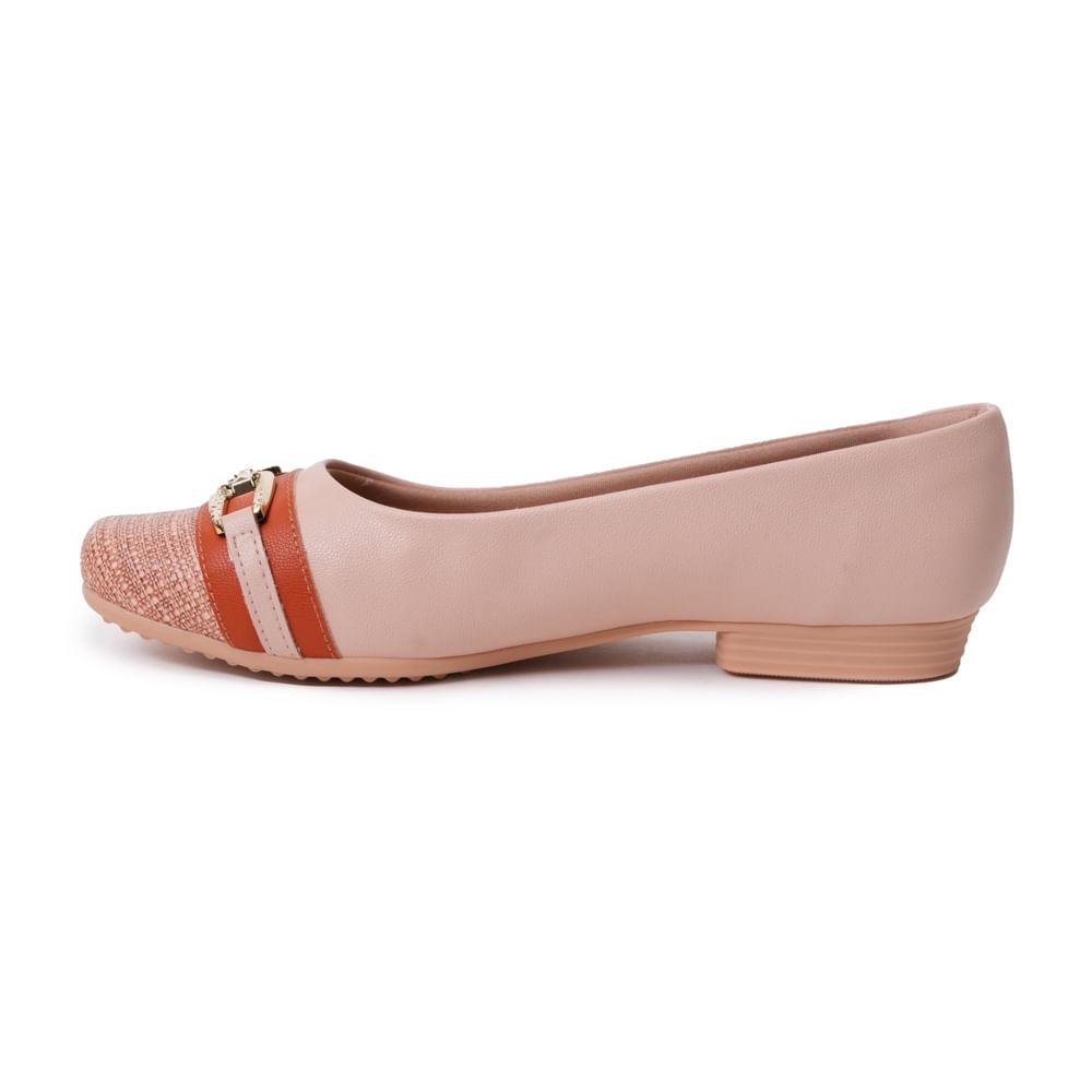 Sapatilha Piccadilly Bico Fino Fivela Feminina Rosé 2