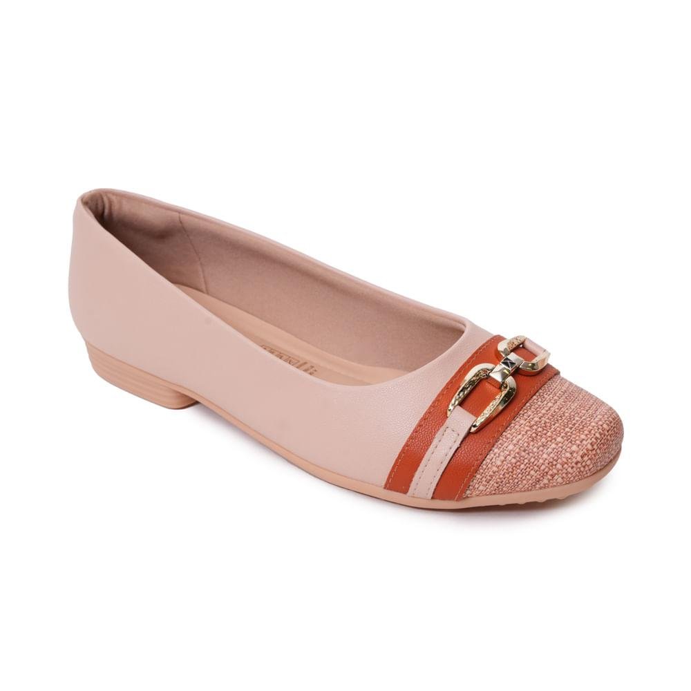Sapatilha Piccadilly Bico Fino Fivela Feminina Rosé 3