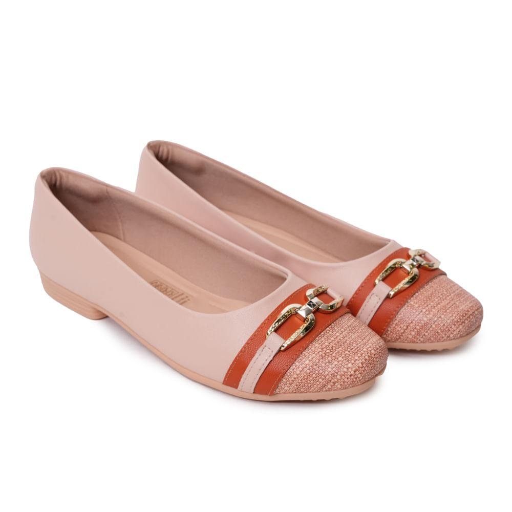 Sapatilha Piccadilly Bico Fino Fivela Feminina Rosé 4