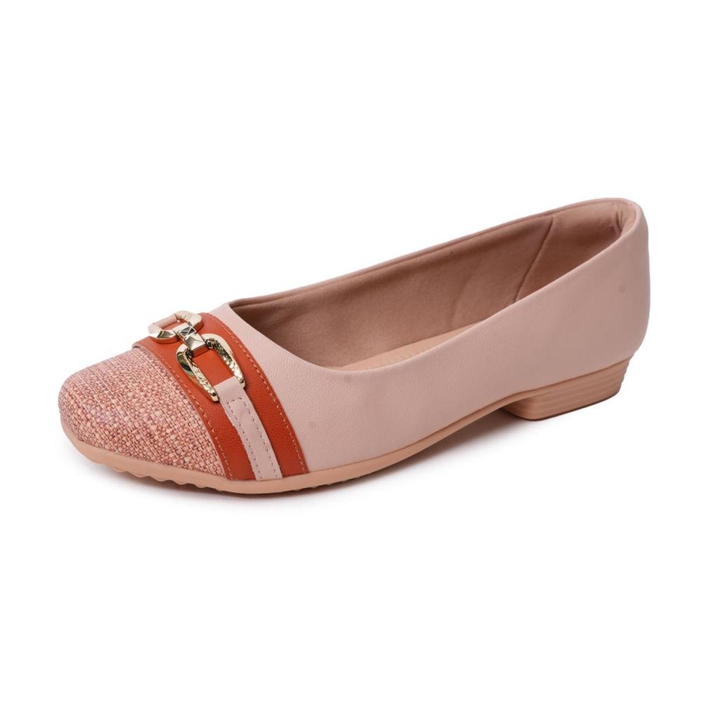 Sapatilha Piccadilly Bico Fino Fivela Feminina Rosé 5