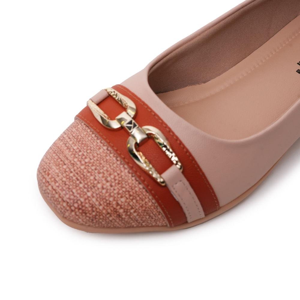 Sapatilha Piccadilly Bico Fino Fivela Feminina Rosé 6